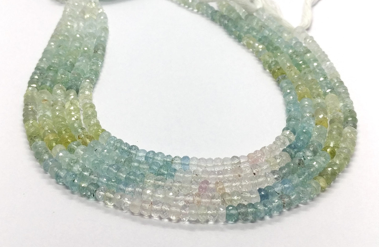 Multi Aquamarine Faceted Rondelle Beads 5-6 MM Natural Multi Aquamarine Top Quality Rondelle Bead for Handmade Designer Jewelry Making Craft