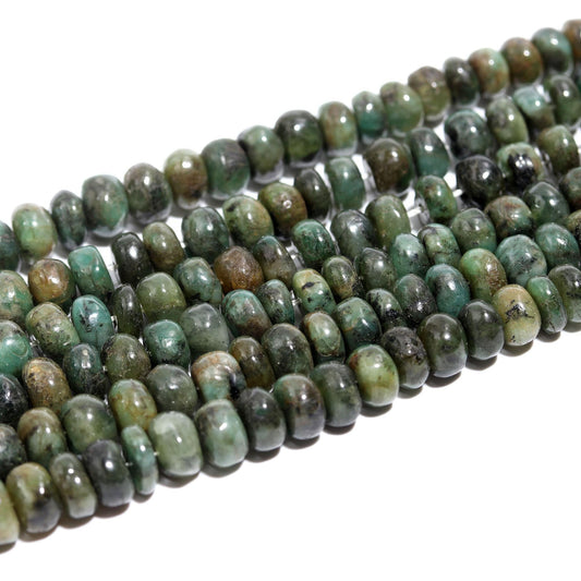Emerald Smooth Rondelle Beads 7-8 MM Natural Emerald Smooth Rondelle Sakota Emerald 16" Strand for Handmade Designer Jewelry Making Craft