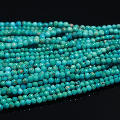 Turquoise Smooth Rondelle Beads Natural Turquoise Smooth Gemstone 3-5 MM Round Beads 17" Strand for Handmade Designer Jewelry Making Craft
