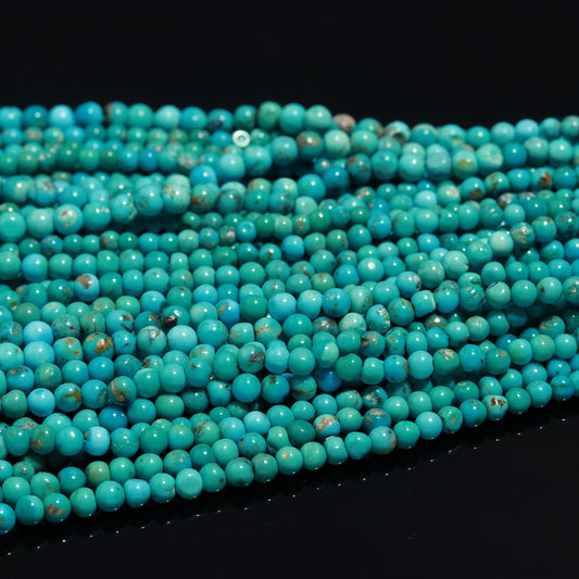 Turquoise Smooth Rondelle Beads Natural Turquoise Smooth Gemstone 3-5 MM Round Beads 17" Strand for Handmade Designer Jewelry Making Craft