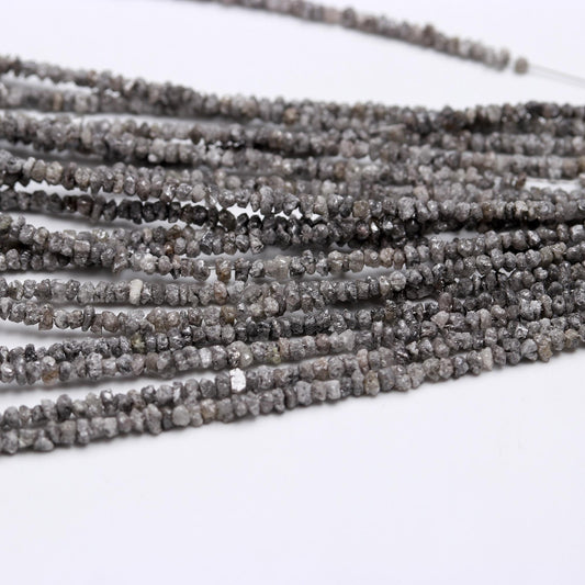 Grey Diamond Uncut Beads Natural Diamond Raw Beads 2.5-3.5 MM White Grey Diamonds Raw Uncut Chips Beads for Designer Jewelry Making Craft