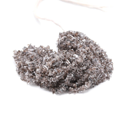 16” Black Herkimer Diamond Quartz Nuggets Beads, 4x8-5x10 MM Natural Uncut Herkimer Raw Nuggets Beads, Grey Herkimer Dimond nuggets beads