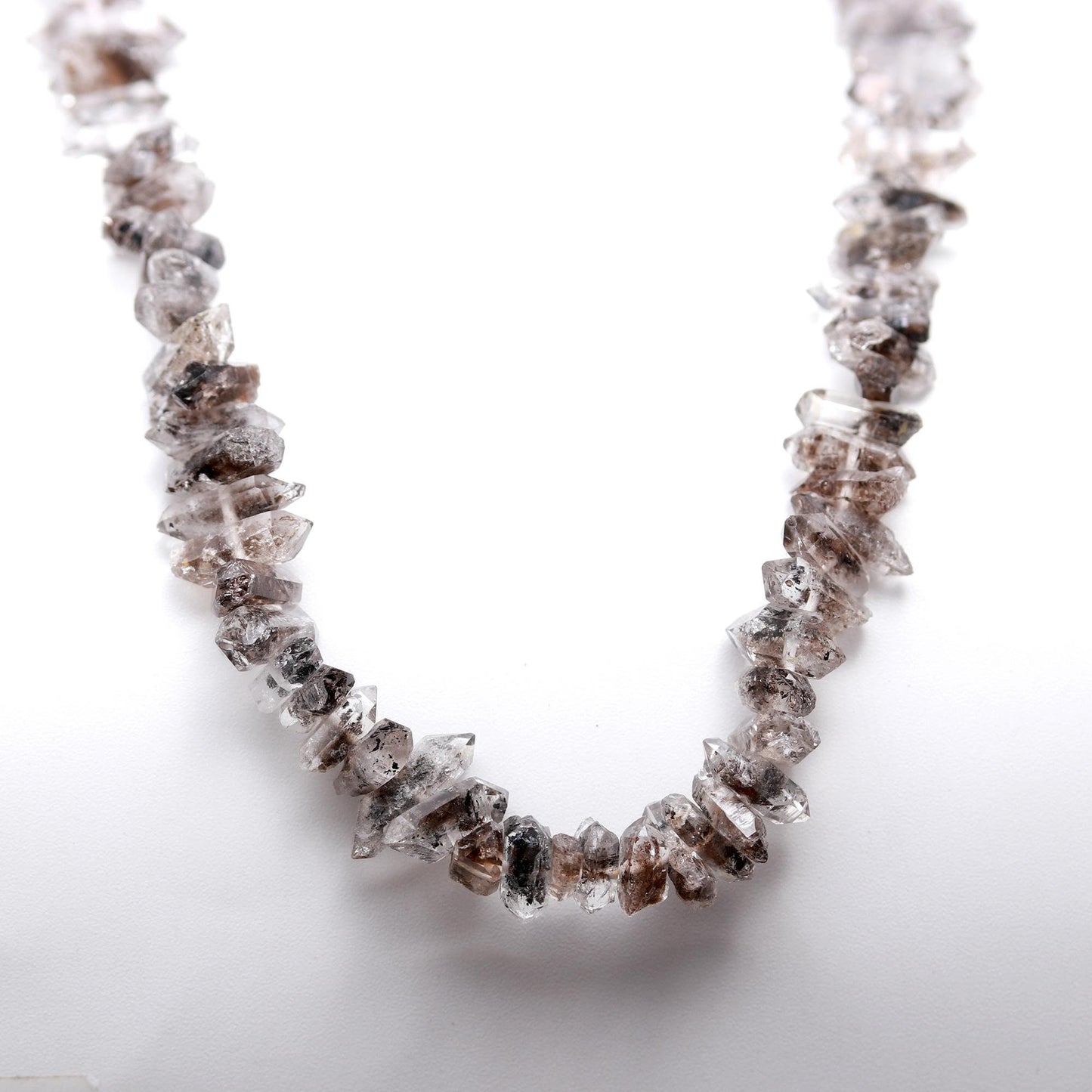 16” Black Herkimer Diamond Quartz Nuggets Beads, 4x8-5x10 MM Natural Uncut Herkimer Raw Nuggets Beads, Grey Herkimer Dimond nuggets beads