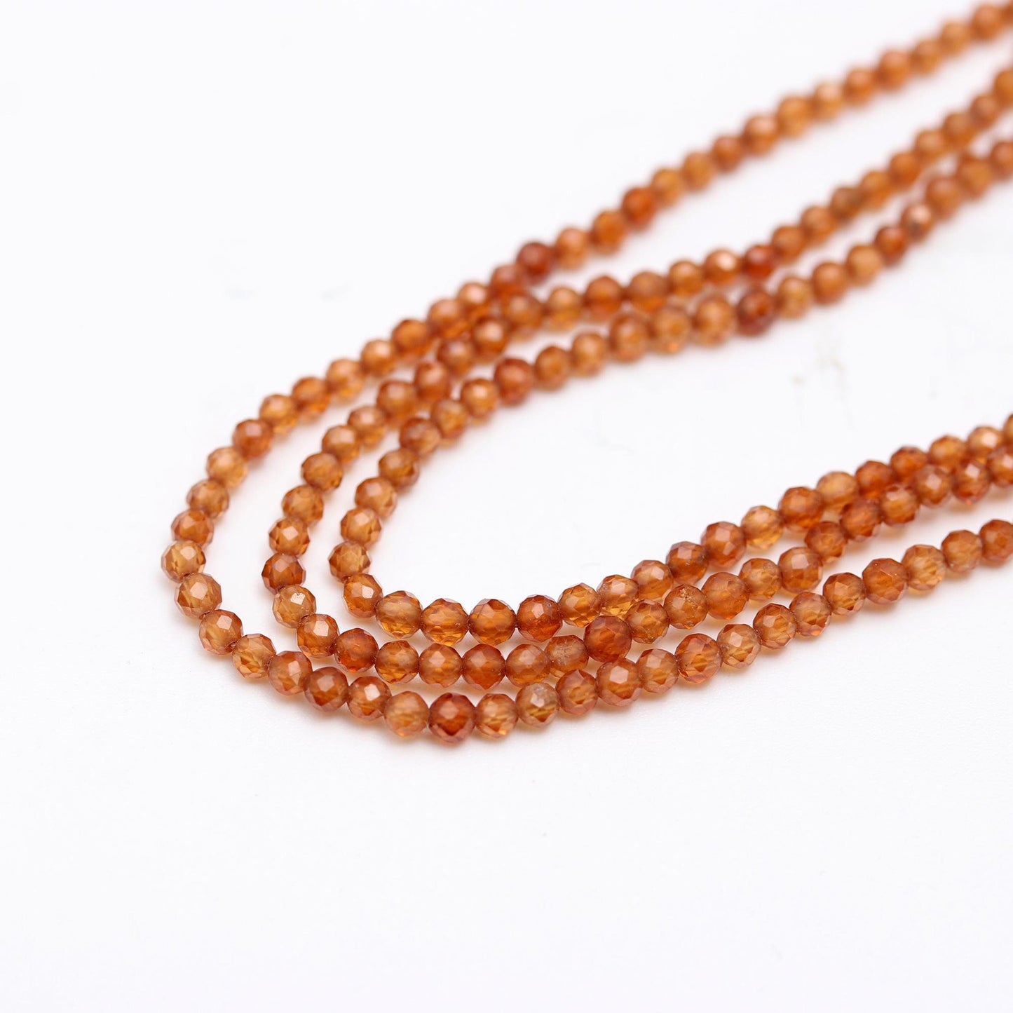 5 Strands Natural Hessonite Faceted Rondelle Beads, 2.5 MM Hessonite Rondelle Beads, AAA Orange Hessonite Beads for Jewelry Necklace