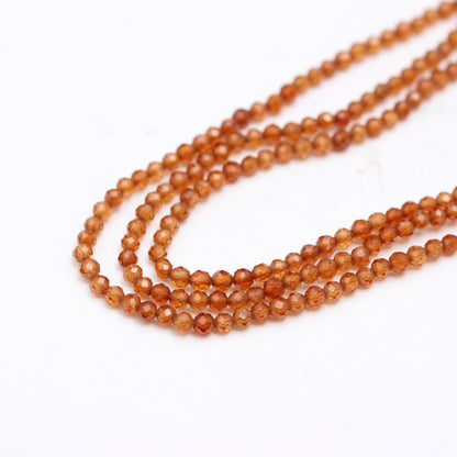 5 Strands Natural Hessonite Faceted Rondelle Beads, 2.5 MM Hessonite Rondelle Beads, AAA Orange Hessonite Beads for Jewelry Necklace