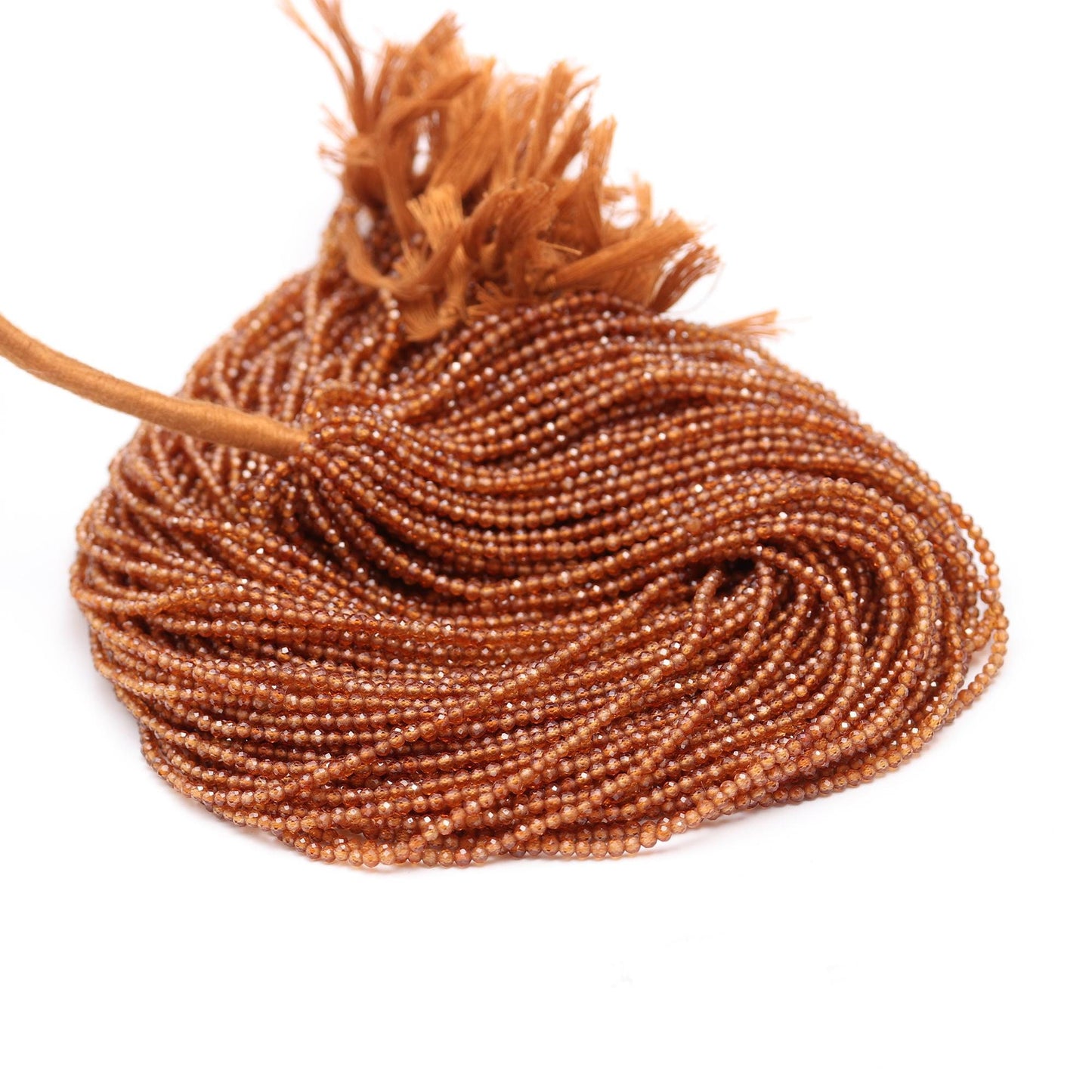5 Strands Natural Hessonite Faceted Rondelle Beads, 2.5 MM Hessonite Rondelle Beads, AAA Orange Hessonite Beads for Jewelry Necklace