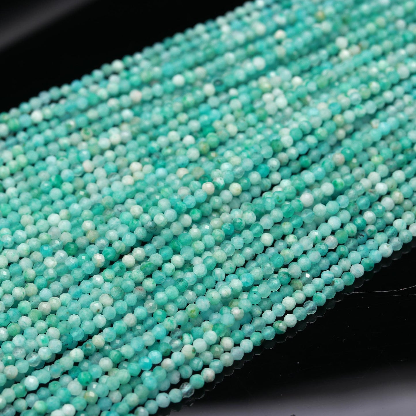 5 Strands Amazonite Faceted Rondelle Beads 3 MM Amazonite Rondelle Beads 13" Strand Amazonite Beads for Jewelry Making Natural Gemstone Bead