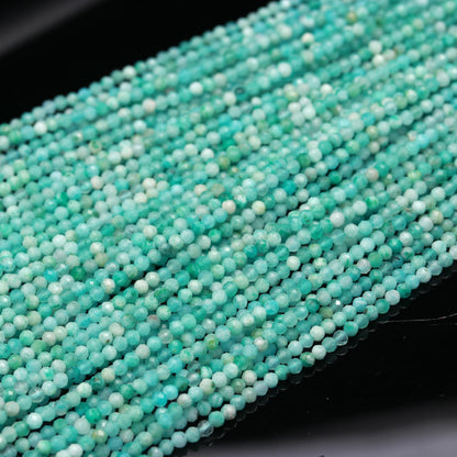 5 Strands Amazonite Faceted Rondelle Beads 3 MM Amazonite Rondelle Beads 13" Strand Amazonite Beads for Jewelry Making Natural Gemstone Bead