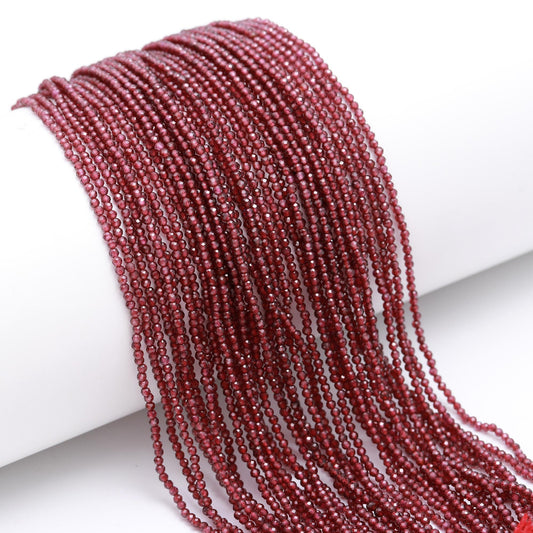 5 Strands Rhodolite Faceted Rondelle Beads, 2.5 MM Rhodolite Round Beads, 12" Natural Pink Rodolite Rondelle Bead, Pink Round Beads Jewelry