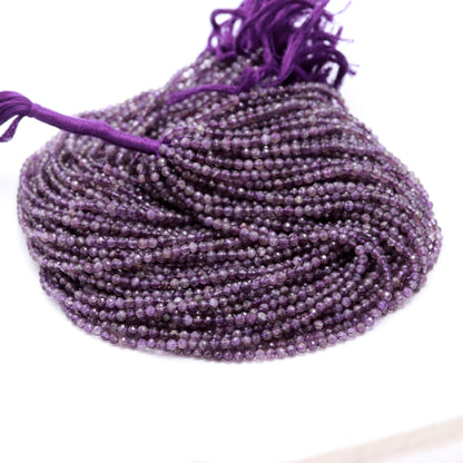 5 Strands Amethyst Faceted Rondelle Beads 3.5 MM Amethyst Rondelle Beads 13" Strand Amethyst Round Gemstone Beads for Jewelry Making Craft