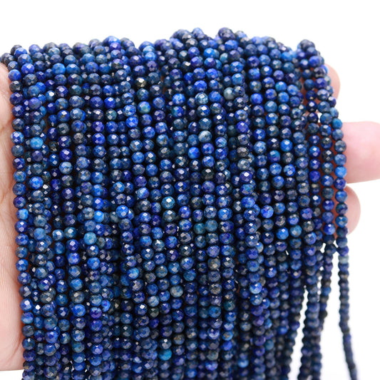 5 Strands Lapis Lazuli Faceted Rondelle Beads 3-3.5 MM Lapis Lazuli Rondelle Beads 13" Strand Natural Lapis Lazuli Beads for Jewelry Making
