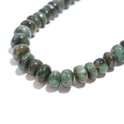 Emerald Smooth Rondelle Beads 7-8 MM Natural Emerald Smooth Rondelle Sakota Emerald 16" Strand for Handmade Designer Jewelry Making Craft