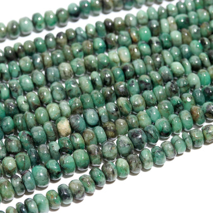 Emerald Smooth Beads 7-8 MM Natural Emerald Smooth Rondelle Sakota Emerald Rondelle 16" Strand for Handmade Designer Jewelry Craft Making