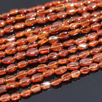 Hessonite Garnet Smooth Oval Beads Natural 6x9 MM - 7x10 MM Hessonite Smooth Oval Shape Beads Garnet Beads for Handmade Jewelry Making Craft