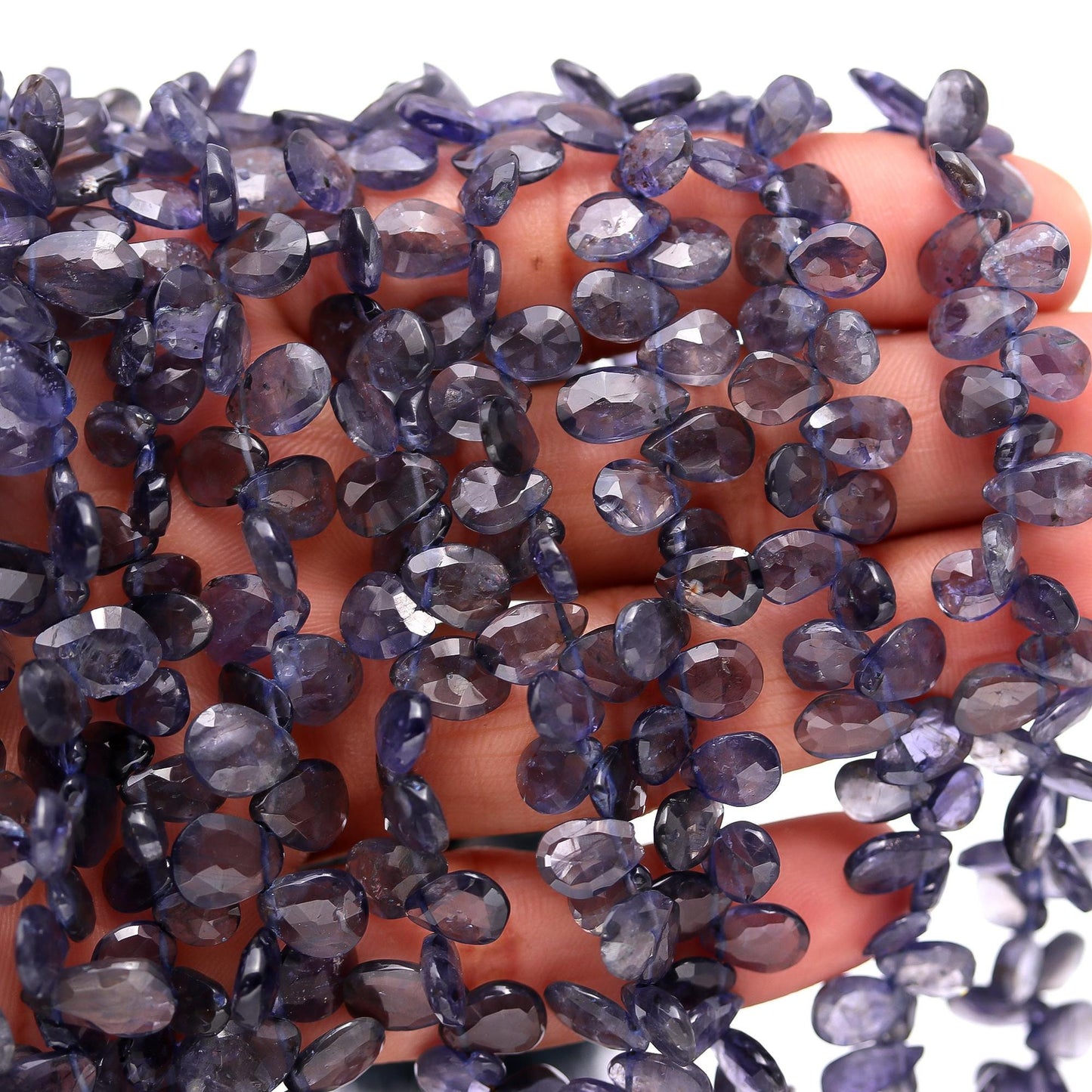 Natural Iolite Faceted Pear Shape Beads Iolite Pear Shape Beads Faceted Beads Iolite Briolettes Beads for Designer Jewelry Making and Craft