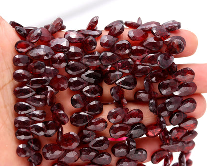 Rodolite Garnet Faceted Pear Shape Beads Natural Rodolite Garnet Faceted Briolettes for Jewelry Making Necklace Bracelet Pendant Earrings