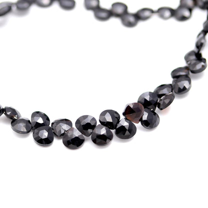 Black Onyx Faceted Heart Shape Beads Black Onyx Briolettes Heart Shape Beads for Designer Jewelry Necklace Bracelet Pendant and Craft Making