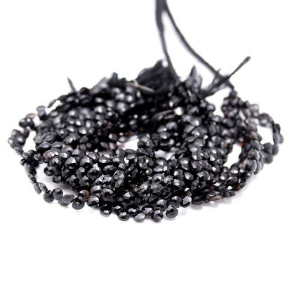 Black Onyx Faceted Heart Shape Beads Black Onyx Briolettes Heart Shape Beads for Designer Jewelry Necklace Bracelet Pendant and Craft Making