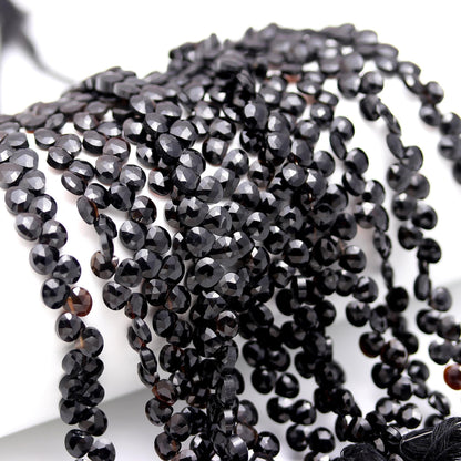Black Onyx Faceted Heart Shape Beads Black Onyx Briolettes Heart Shape Beads for Designer Jewelry Necklace Bracelet Pendant and Craft Making