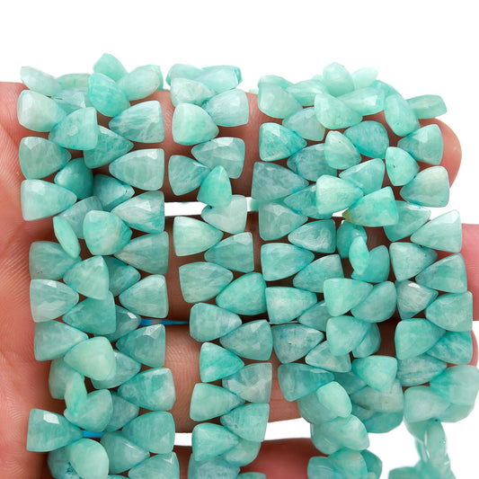 AAA Natural Amazonite Faceted Triangle Shape Beads 7x9 MM Amazonite Triangle Shape Beads Faceted Amazonite Fancy Shape for Jewelry Making