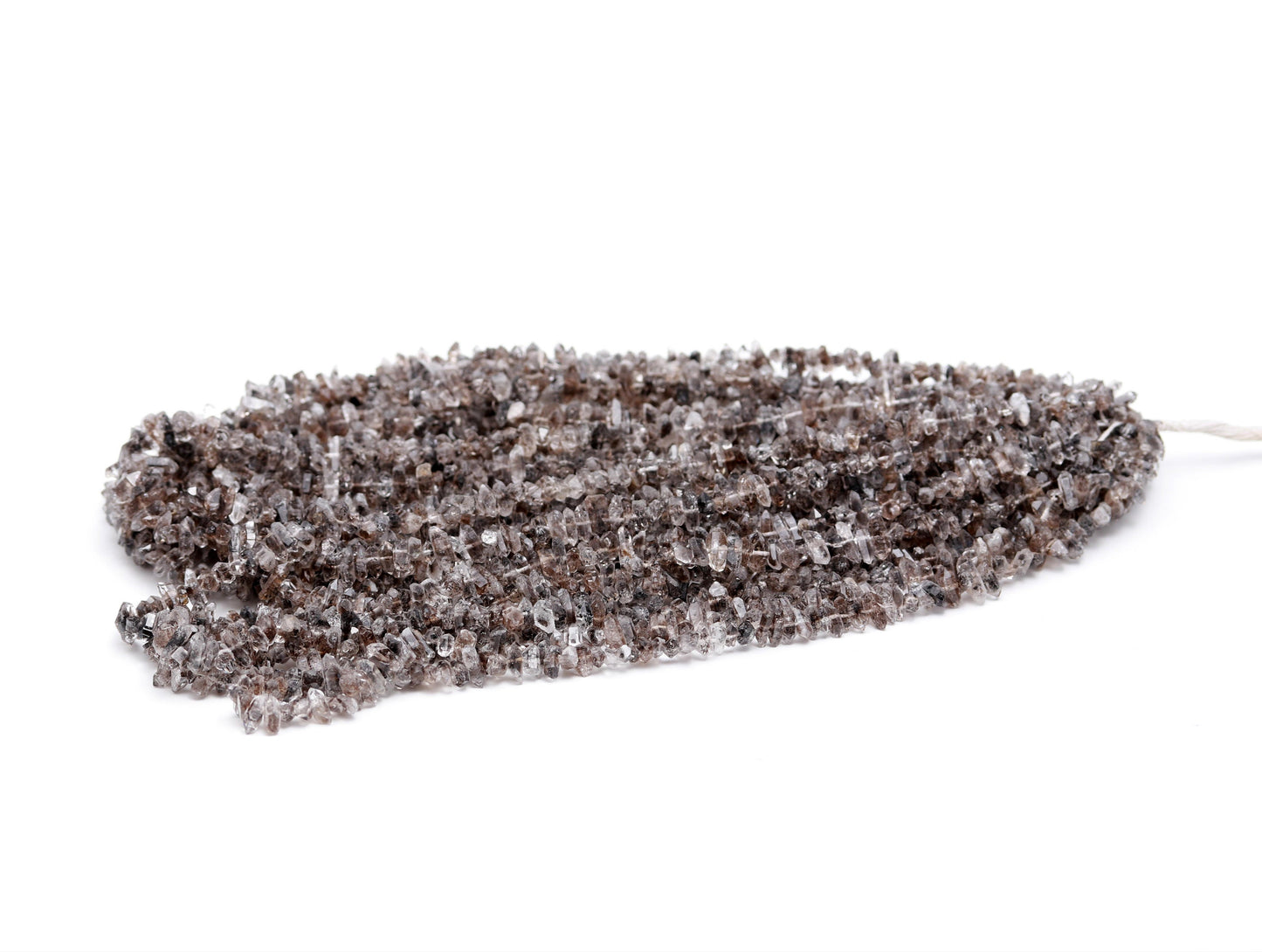 16” Black Herkimer Diamond Quartz Nuggets Beads, 4x8-5x10 MM Natural Uncut Herkimer Raw Nuggets Beads, Grey Herkimer Dimond nuggets beads