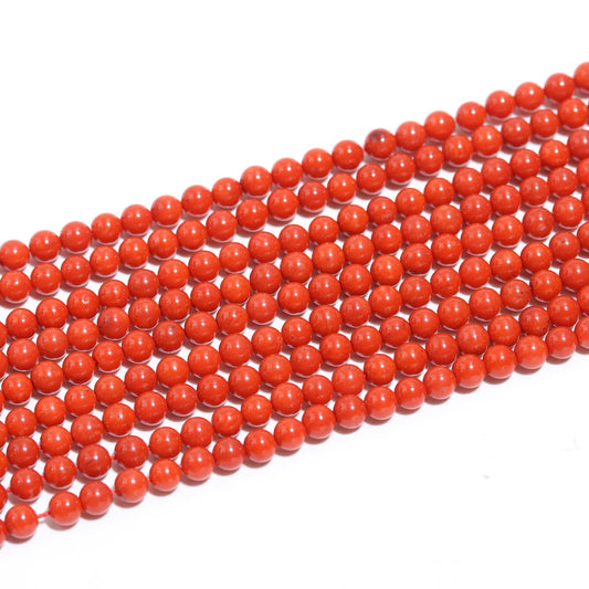 Coral Smooth Round Beads Taiwan Coral Round Beads 15" Strand Natural Smooth Coral Beads for Jewelry Making Natural Gemstone Coral Stone Bead