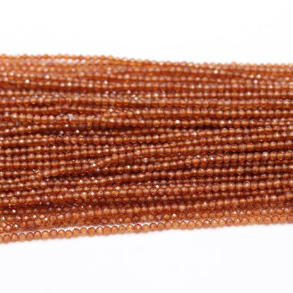 5 Strands Natural Hessonite Faceted Rondelle Beads, 2.5 MM Hessonite Rondelle Beads, AAA Orange Hessonite Beads for Jewelry Necklace