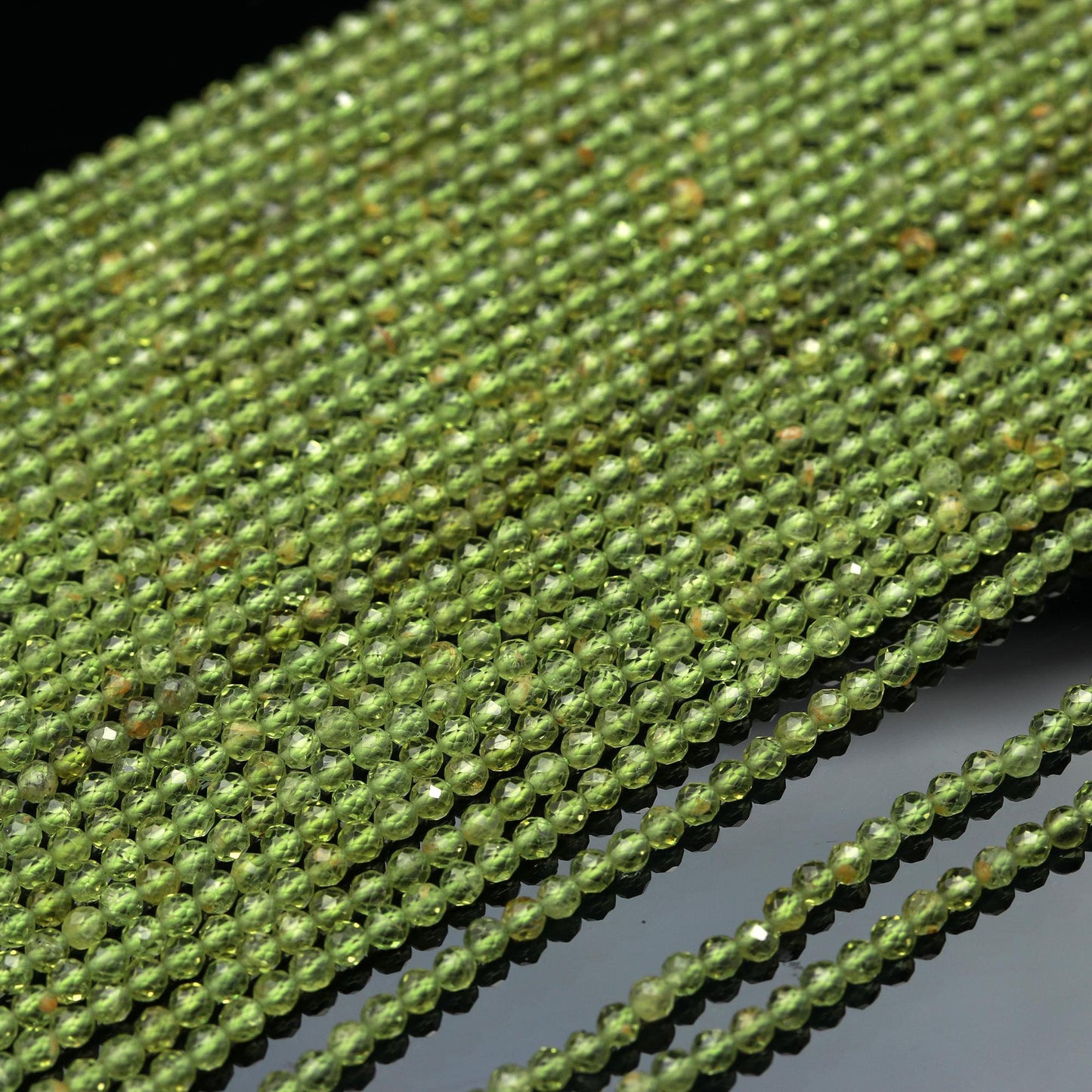 AAA Peridot Faceted Rondelle Beads, 3 MM Green Peridot Rondelle Beads 13" Strand Peridot Bead for Jewelry Making Craft Natural Gemstone