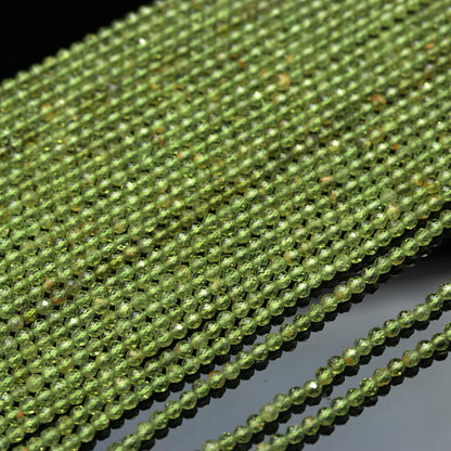 AAA Peridot Faceted Rondelle Beads, 3 MM Green Peridot Rondelle Beads 13" Strand Peridot Bead for Jewelry Making Craft Natural Gemstone