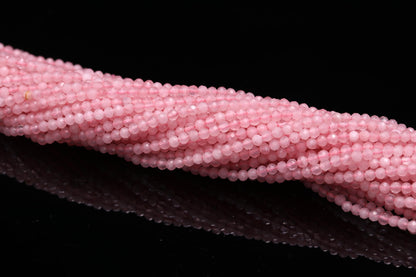 5 Strands Rose Quartz Faceted Rondelle Beads, 3MM Natural Rose Quartz Round Beads, 13" Pink Rose Quartz  Gemstone Bead for Jewelry Making