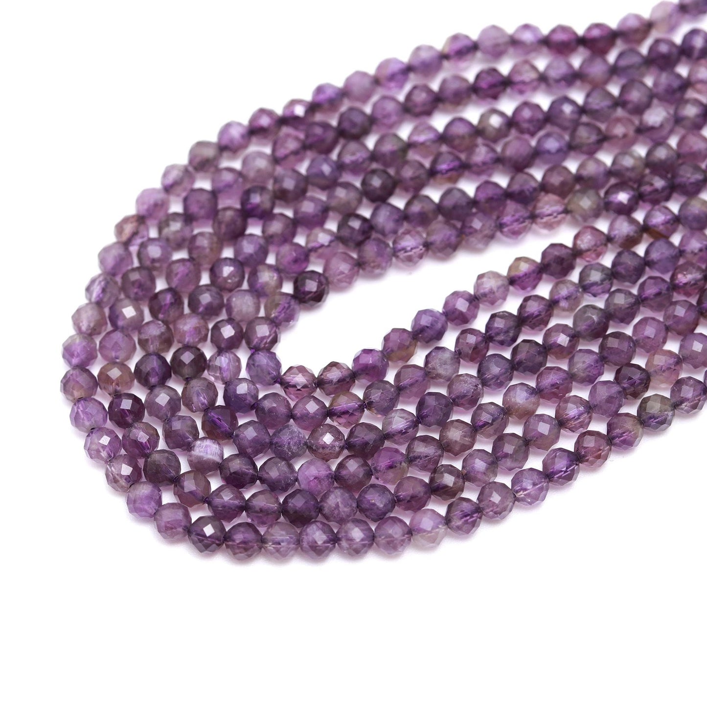 5 Strands Amethyst Faceted Rondelle Beads 3.5 MM Amethyst Rondelle Beads 13" Strand Amethyst Round Gemstone Beads for Jewelry Making Craft