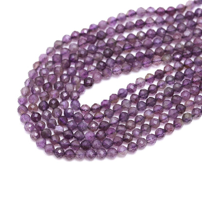 5 Strands Amethyst Faceted Rondelle Beads 3.5 MM Amethyst Rondelle Beads 13" Strand Amethyst Round Gemstone Beads for Jewelry Making Craft