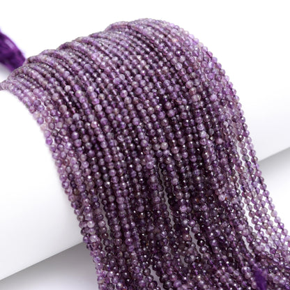 5 Strands Amethyst Faceted Rondelle Beads 3.5 MM Amethyst Rondelle Beads 13" Strand Amethyst Round Gemstone Beads for Jewelry Making Craft