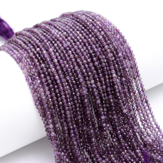 5 Strands Amethyst Faceted Rondelle Beads 3.5 MM Amethyst Rondelle Beads 13" Strand Amethyst Round Gemstone Beads for Jewelry Making Craft