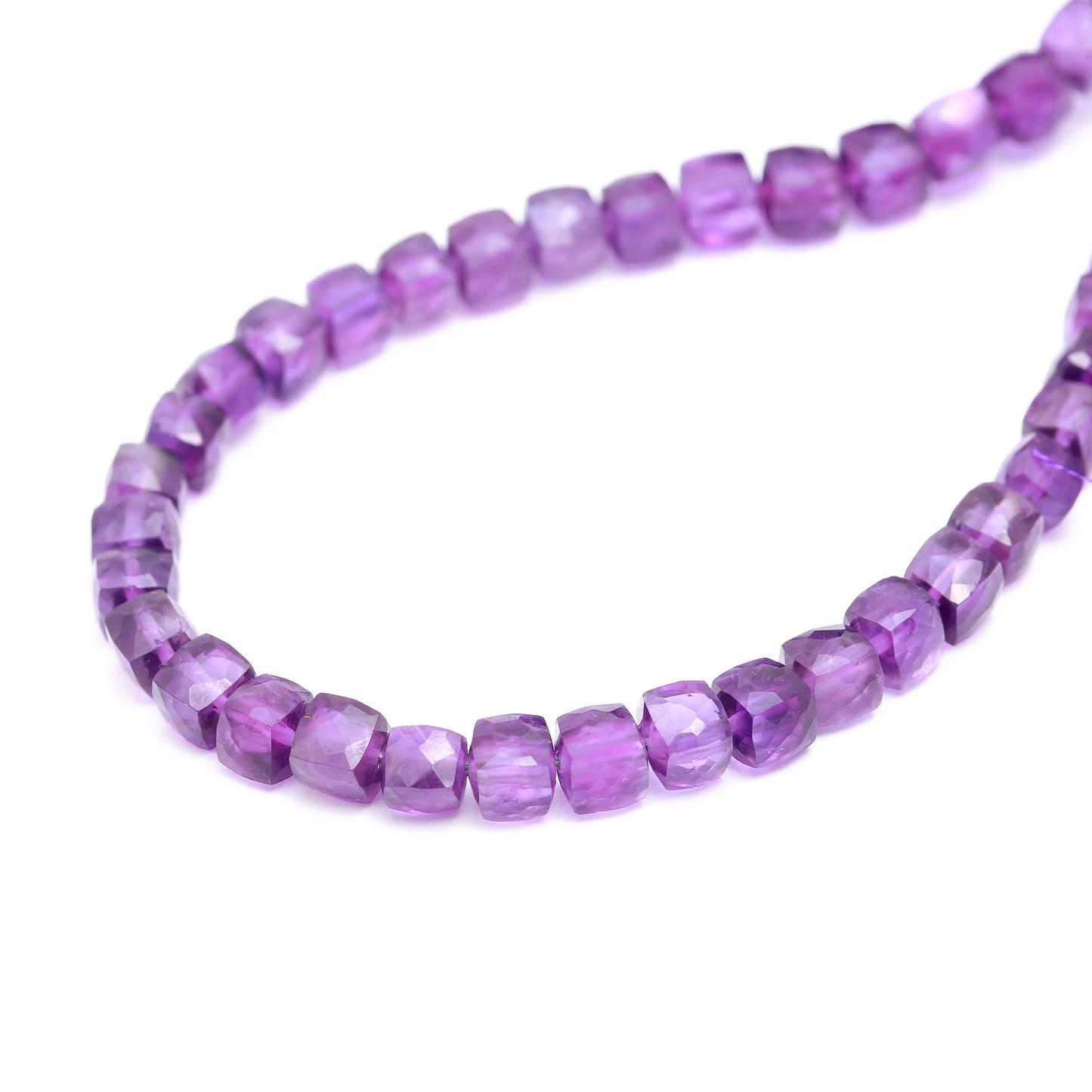 African Amethyst Faceted Cube Shape Beads Super Quality Natural Amethyst Cube Beads Deep Blue Amethyst 3D Box Beads, 6-7 MM Amethyst Beads