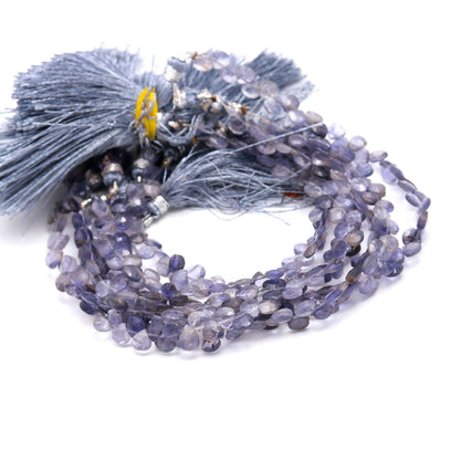 Iolite Faceted Heart Shape Beads Natural Iolite Heart Shape 5 MM Briolettes Bead for Designer Jewelry Necklace Pendant Bracelet Making Craft