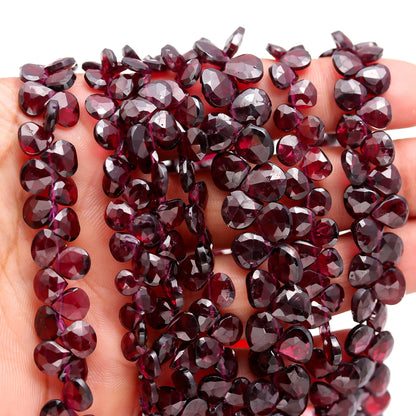 Rodolite Garnet Faceted Heart Shape Beads Natural Rodolite Heart Shape Briolettes Beads Faceted Rodolite Garnet for Jewelry Making
