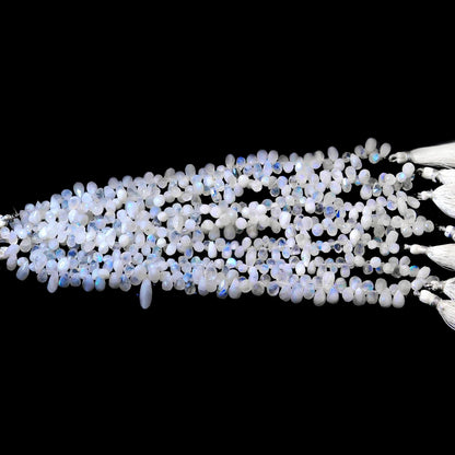 Rainbow Moonstone Faceted Tear Shape Beads Natural Rainbow Moonstone Tear Shape Briolettes Bead for Jewelry Necklace Pendant Earrings Making