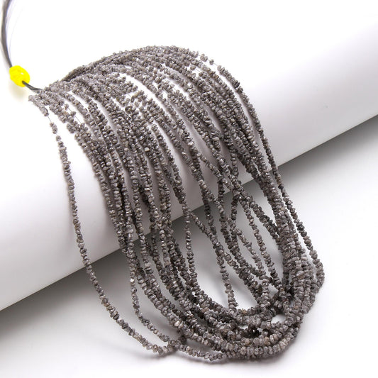 Grey Diamond Raw Uncut Beads Natural Grey Diamond Raw Beads 2.5-3.5 MM Sparkling Diamond Chips Beads for Designer Jewelry Making Necklace