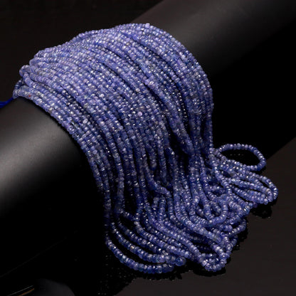 Tanzanite Faceted Rondelle Beads 3.5-4 MM Natural Blue Tanzanite Faceted Rondelle Gemstone Beads for Designer Jewelry Necklace Making Craft