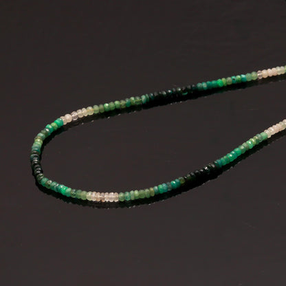 AAA Emerald Shaded Faceted Rondelle Necklace, 4-4.5 MM Natural Emerald Shaded Faceted Gemstone Beads, 16" Emerald Beads Jewelry Necklace