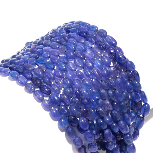 Precious Tanzanite Smooth Oval Shape Beads Natural Tanzanite Plain 4x6 MM Gemstone Beads for Designer Handmade Jewelry Making Craft & Bijoux