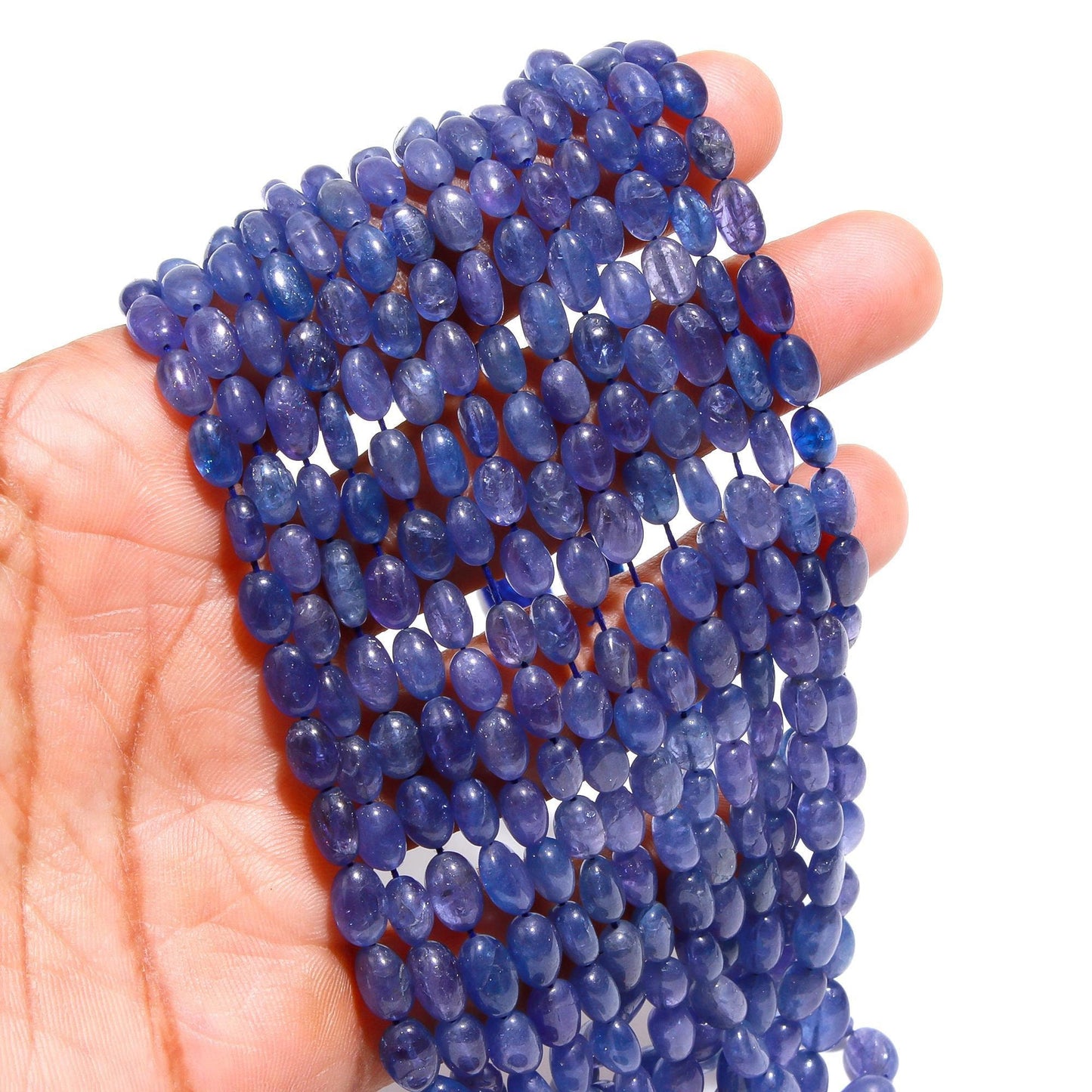 Precious Tanzanite Smooth Oval Shape Beads Natural Tanzanite Plain 4x6 MM Gemstone Beads for Designer Handmade Jewelry Making Craft & Bijoux