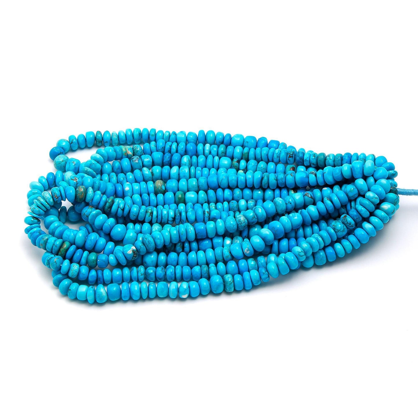 Turquoise Smooth Rondelle Beads Turquoise Smooth Rondelle Beads Howlite Turquoise Bead for Designer Jewelry Necklace & Bracelet Making Craft