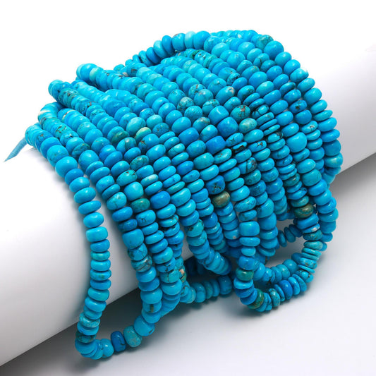 Turquoise Smooth Rondelle Beads Turquoise Smooth Rondelle Beads Howlite Turquoise Bead for Designer Jewelry Necklace & Bracelet Making Craft