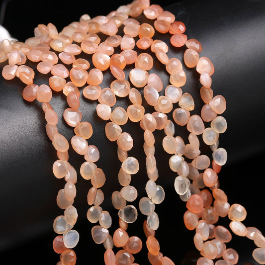 Multi Moonstone Faceted Heart Shape Beads Natural Shaded Multi Moonstone Beads Briolettes for Designer Jewelry Necklace Pendant Making Craft