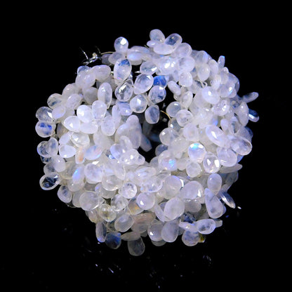 AAA Natural Rainbow Moonstone Faceted Pear Shape Bead, Flashy Rainbow Briolettes for Handmade Jewelry, Rainbow Moonstone Pear Beads