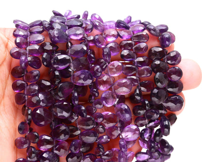 African Amethyst Faceted Briolette Beads Natural Amethyst 6x8 MM Pear Beads for Handmade Designer Jewelry Making Craft & Bijoux Supplies