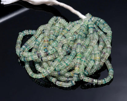 Multi Fluorite Heishi Washer Beads Excellent Quality Natural Green Fluorite Beads Fluorite Heishi Washer Beads 16 Inch for Jewelry Making