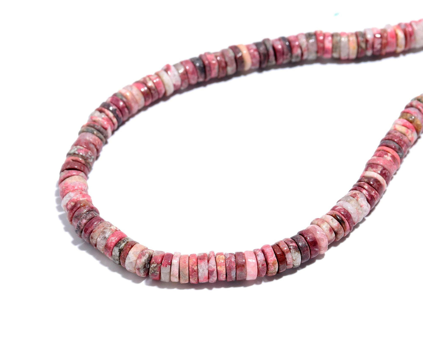 Rhodochrosite Heishi Washer Beads Natural Rhodochrosite Heishi Washer Bead AAA Quality 16 Inch Heishi Washer Rhodochrosite Beads for Jewelry
